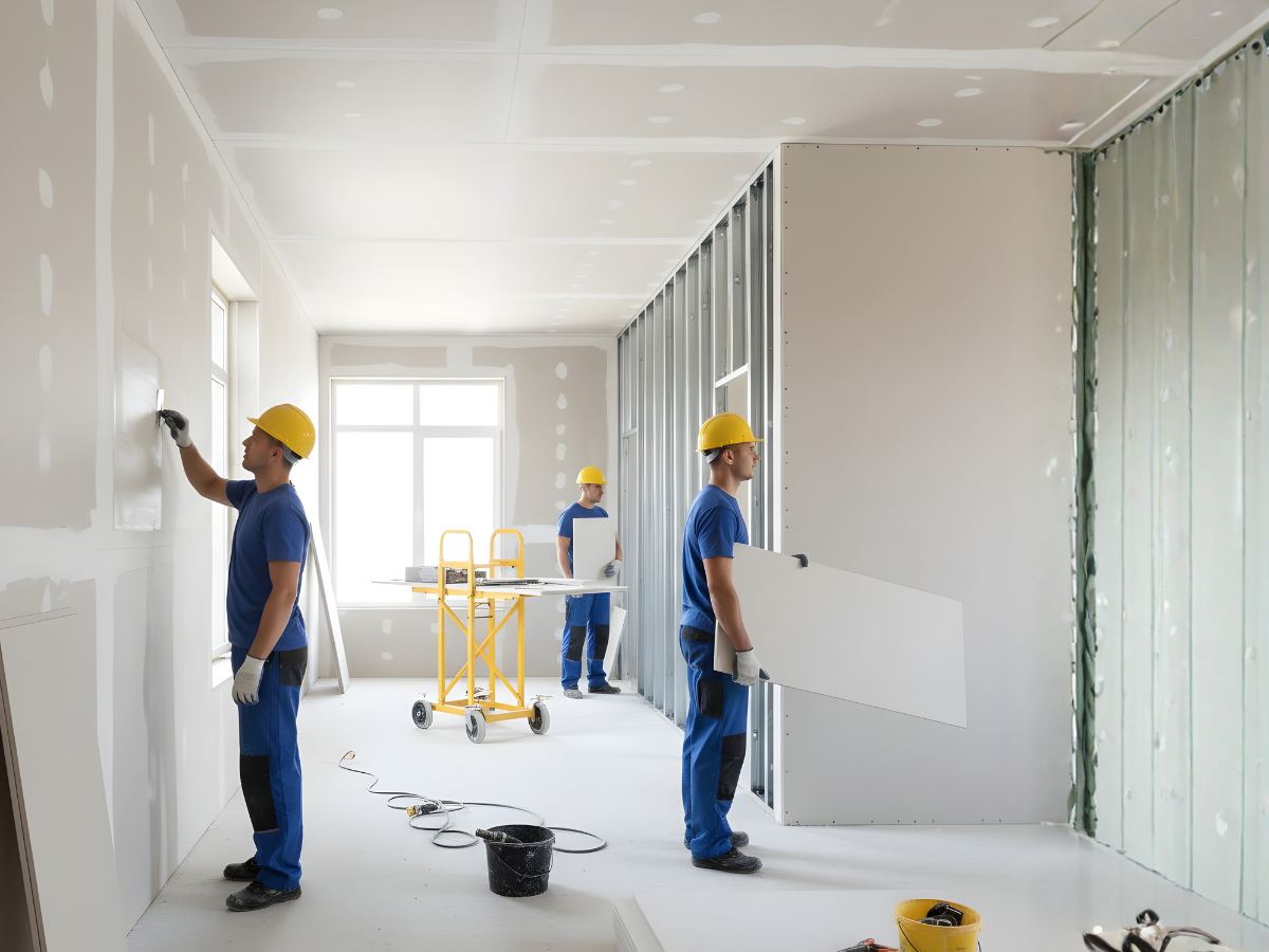 Cloisons et finitions sur chantier